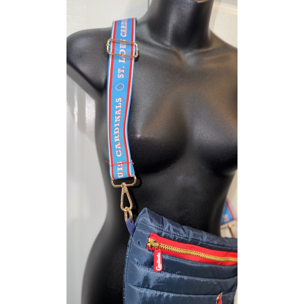 St Louis Cardinals MLB Quilted Puffer Belt Bag Navy Blue Crossbody Fanny Pack - Picture 3 of 5
